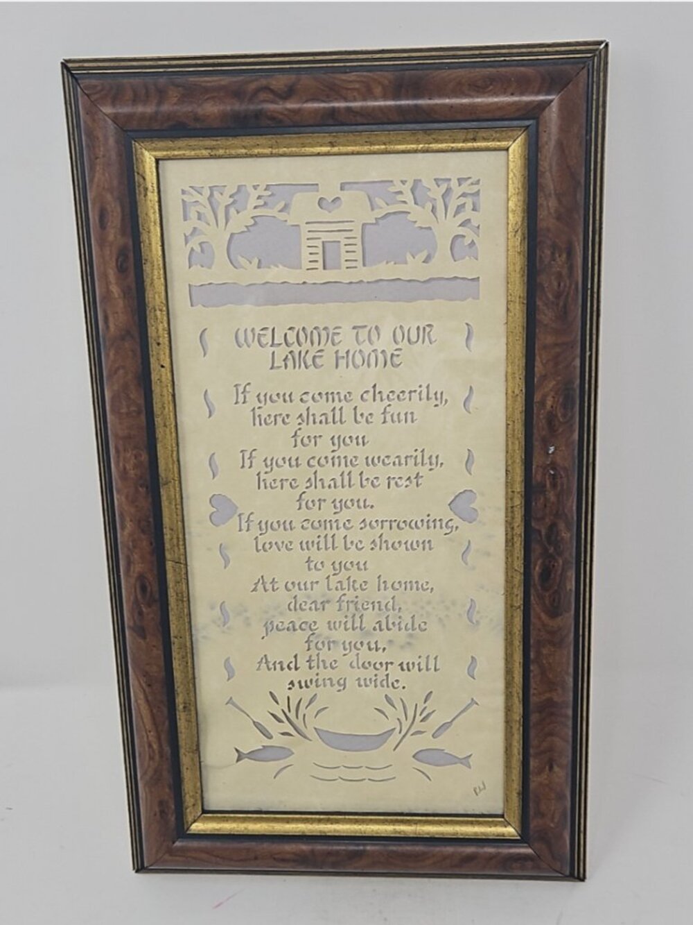 Vintage 1996 Scherenschnitte Welcome Lake Home Designs with Scissors Grannycore